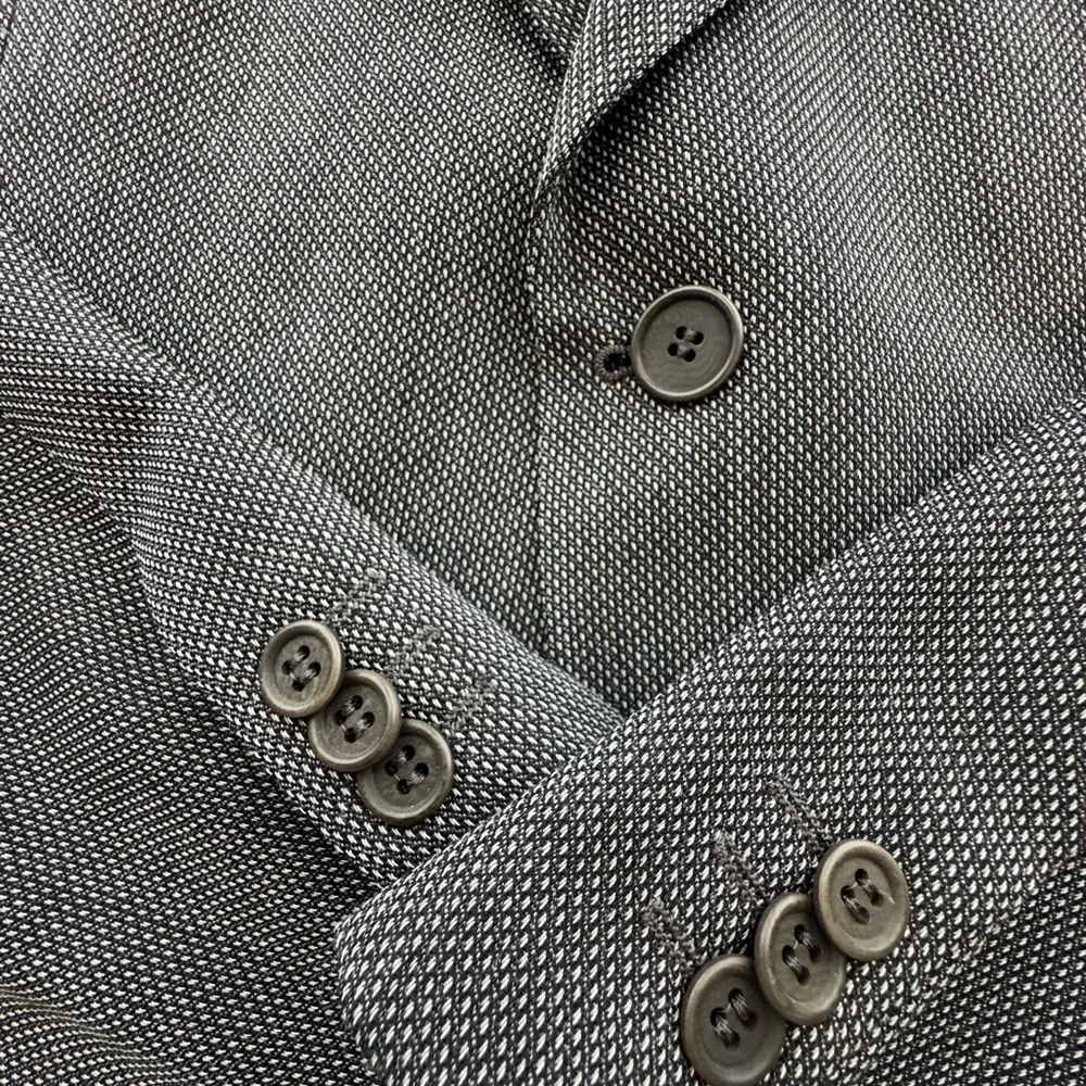 Giorgio Armani Collezioni Wool Blazer Neiman Marcus Gray Houndstooth